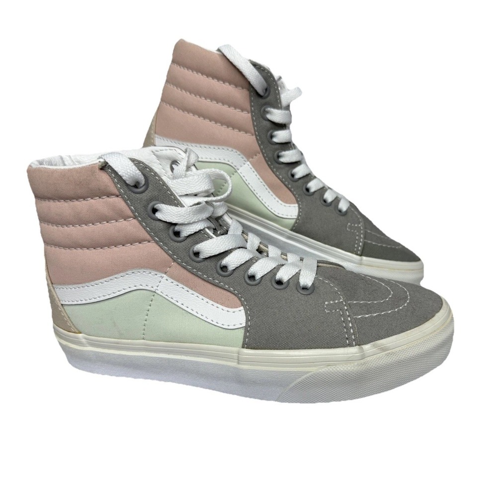 Vans SK8 Hi Multi-Color Pink Suede Canvas Sneakers  women's 6, Men's 4.5 4.5Y